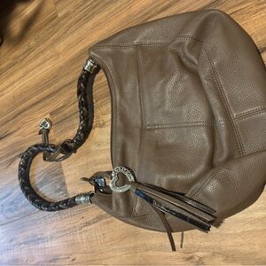Brighton Brown Leather Hobo Bag with Braided Handle